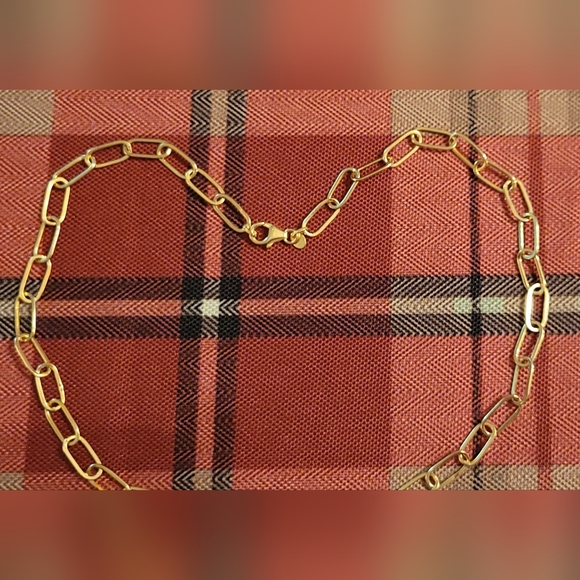 PRE-LOVED 14KT YELLOW GOLD ITALY PAPERCLIP LARIAT DESIGN NECKLACE - Picture 3 of 10